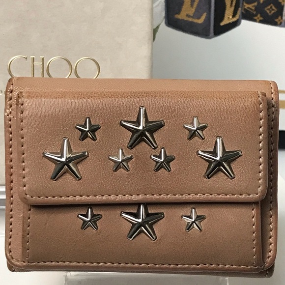 Jimmy Choo Star Studded Leather Trifold Compact Wallet 🤩 - Picture 4 of 17